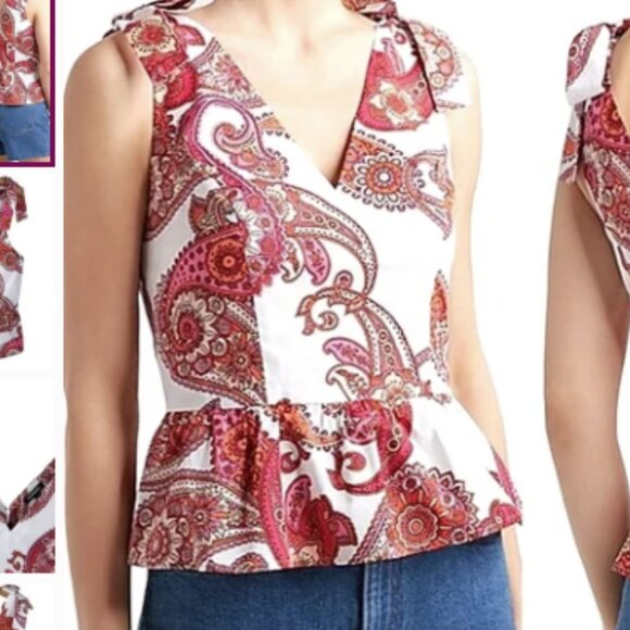 Express Paisley Peplum Top- Size Medium - Picture 1 of 4